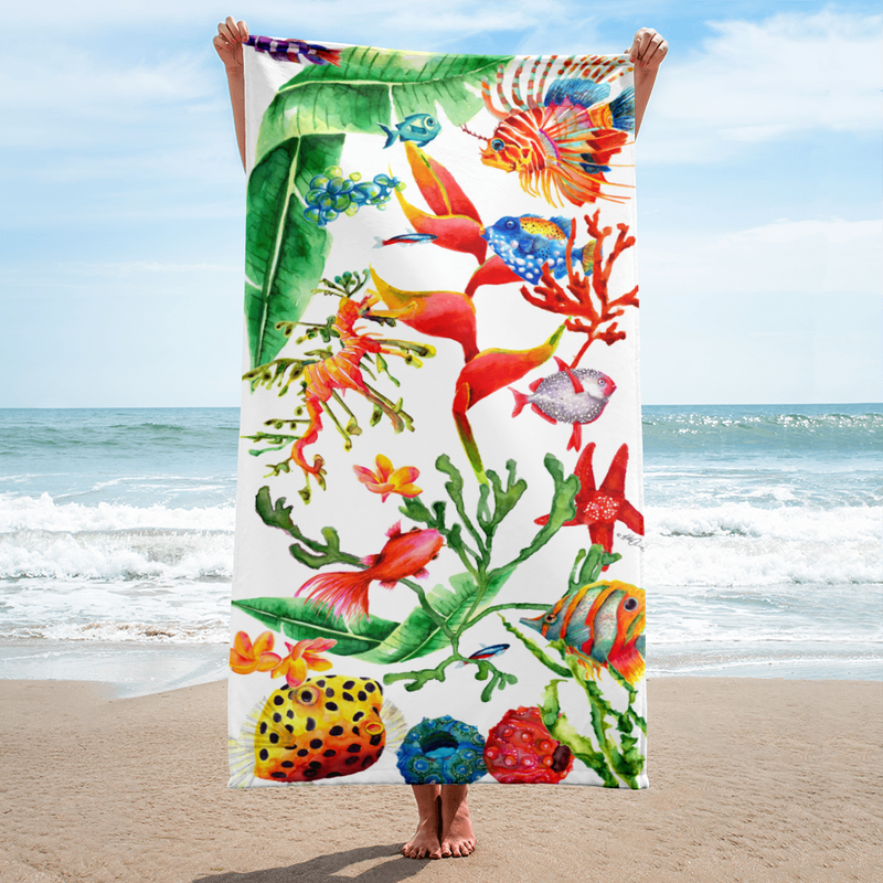 TOWEL - Tropical Fish - Katy Carlson Design