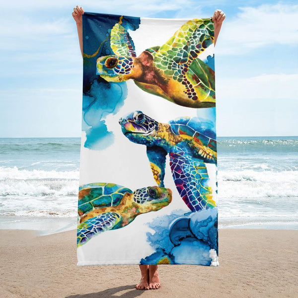 Vera Bradley Large Beach Towel Seascape Ocean Design Sea Turtle Seahorse  Anchor